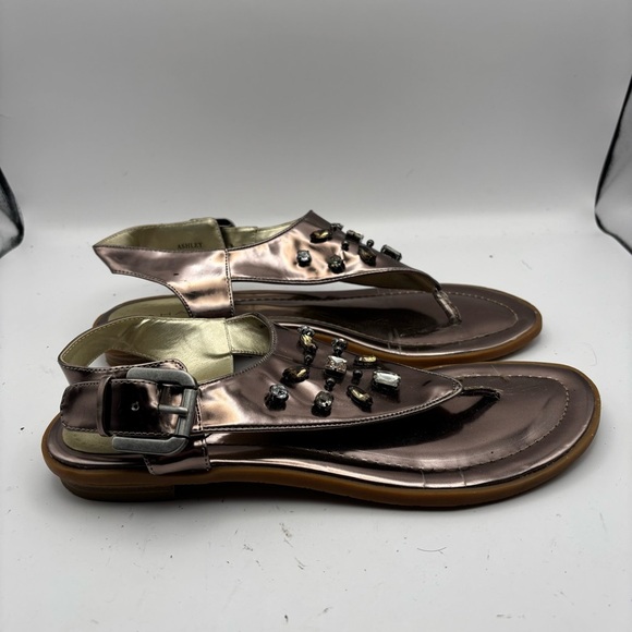 Tahari Metallic Taupe Sandals with Embellishments Size 9 - Picture 6 of 9